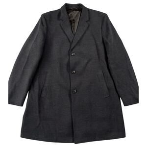 Tommy Hilfiger Overcoat Mens 44L Charcoal Three Button Notch Collar Business